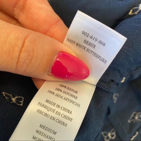 Rails Beaux Button Down Shirt in Navy Butterfly - Picture 3 of 5